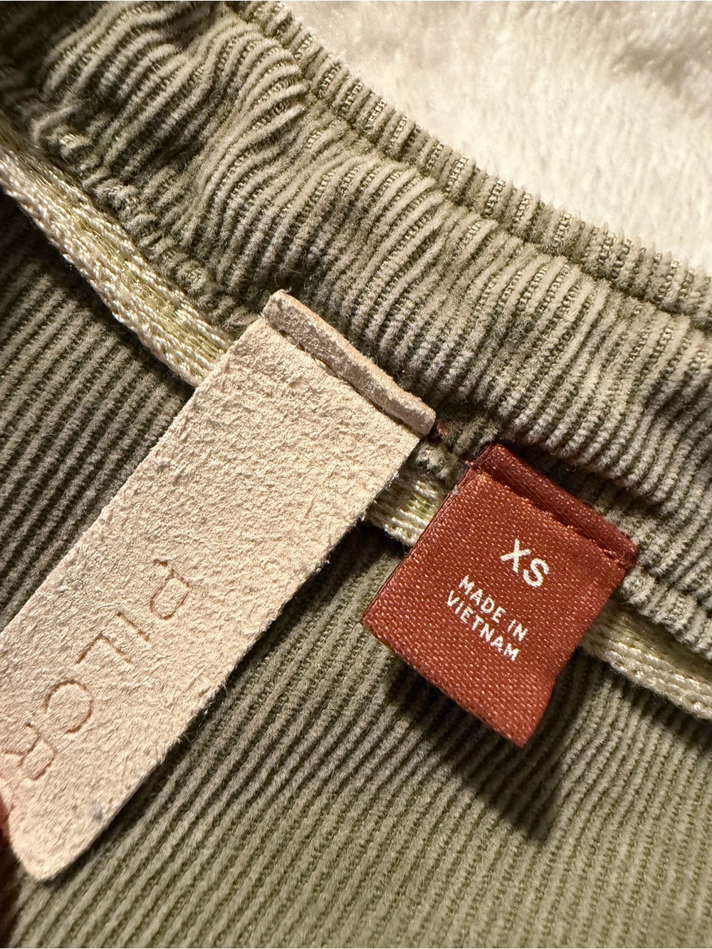 Pilcro Anthropologie Corduroy Dress XS Green A-Line Tiered V-Neck - Picture 4 of 5